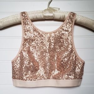 rose gold sequin bralette